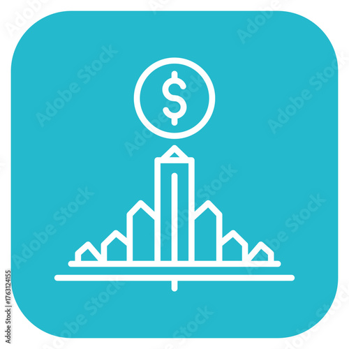 Financial Risk icon vector image. Can be used for Risk Management.
