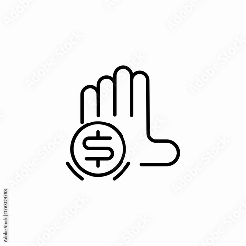 hand reject money icon sign vector