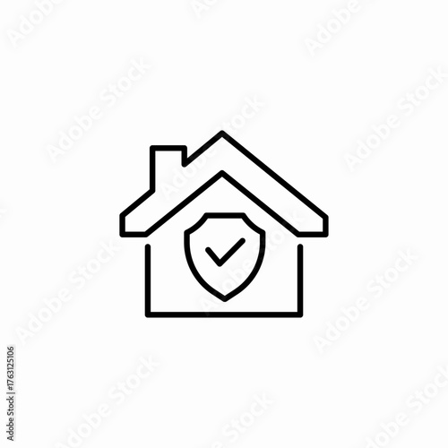 insured house home icon sign vector