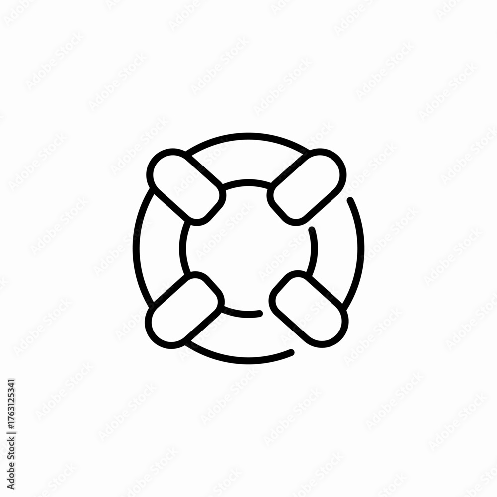 Fototapeta premium life saver ring icon sign vector