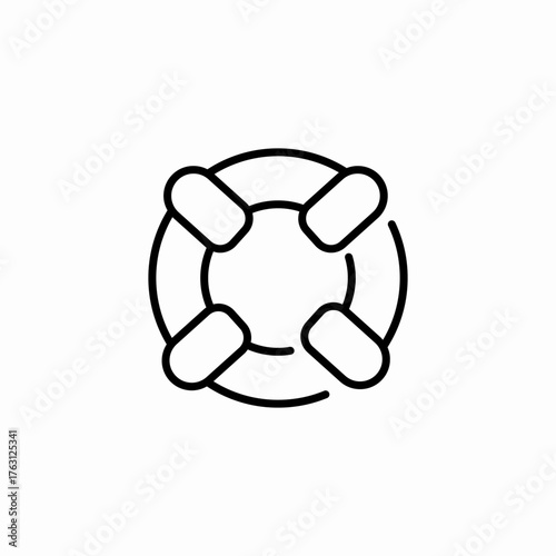 life saver ring icon sign vector