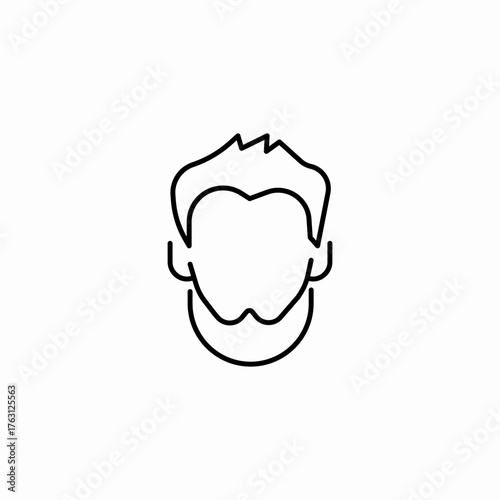 man bearded face icon sign vector
