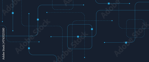 Abstract digital AI circuit board background with tech icons. Digital technology motherboard texture design. Engineering circuit board concept for poster, header, banner, website, presentation