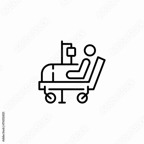 patient bed hospital icon sign vector