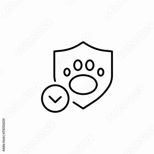 pet paw insurance icon sign vector