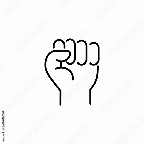 raised clenched fist icon sign vector
