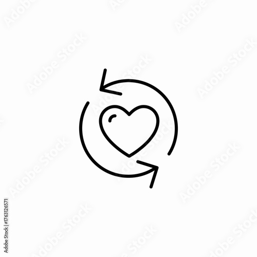 reciprocal love arrows icon sign vector