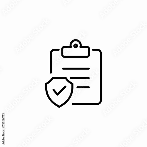 secure policy document icon sign vector