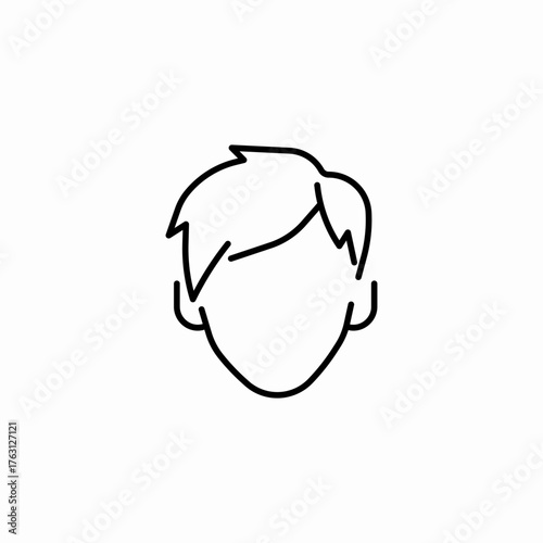 spiky short layered cut icon sign vector