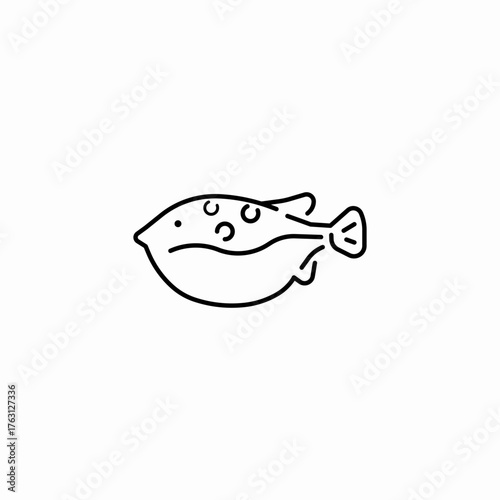 spotted pufferfish swimming icon sign vector