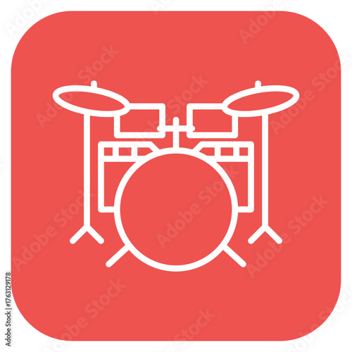 Drum icon vector image. Can be used for Instrument.