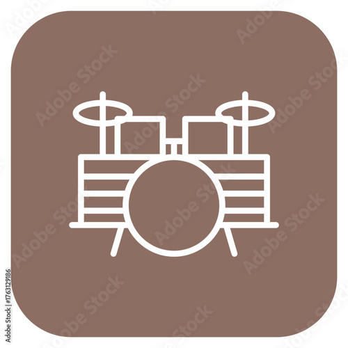 Drum icon vector image. Can be used for Instrument.