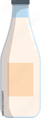 Refreshing and nutritious, milk packaged in a classic glass bottle with a blank label, perfect for branding and advertising