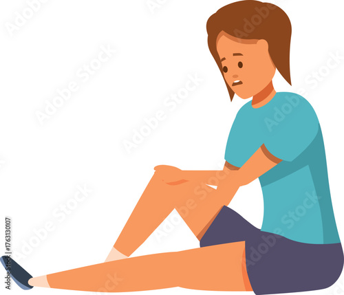 Athlete feeling a sharp pain in the knee after a workout or competition