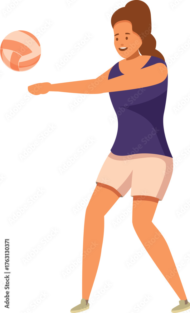 Fototapeta premium Professional volleyball player receiving the ball during a volleyball match