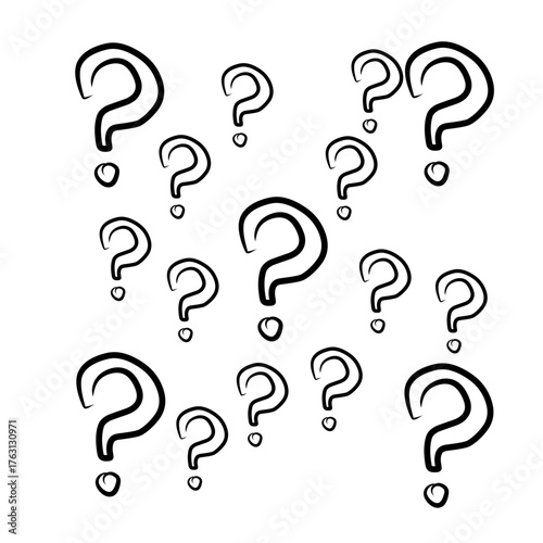 hand-drawn question mark pattern