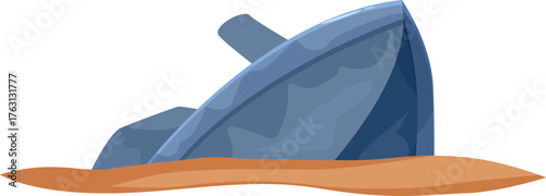 Bow of a sinking ship, shipwreck at sea, maritime disaster concept