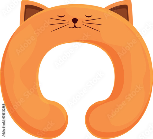 Soft and supportive travel pillow designed as a cute orange cat, ensuring a relaxing journey