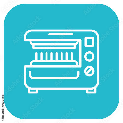 Withdrawal Starightening Machine icon vector image. Can be used for Mettalurgy.