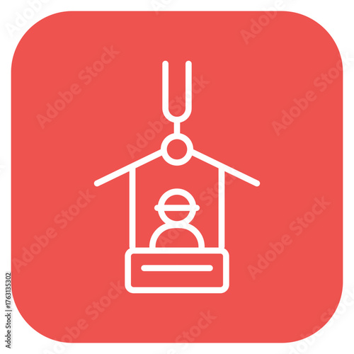 Hoist icon vector image. Can be used for Construction Tools.