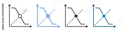 Break Event Point Icon Set Multiple Style Collection