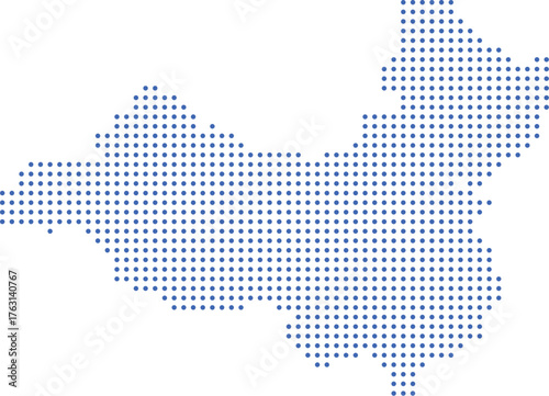 blue dotted map of china
