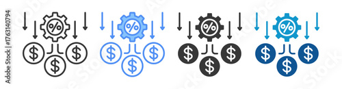 Dividend Icon Set Multiple Style Collection