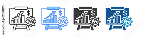 Financial Ratio Icon Set Multiple Style Collection