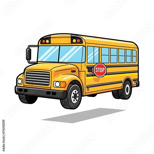 Yellow School Bus Illustration.