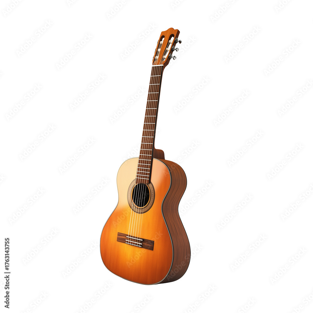 Naklejka premium Classical wooden acoustic guitar