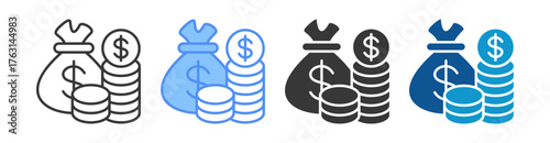 Capital Icon Set Multiple Style Collection