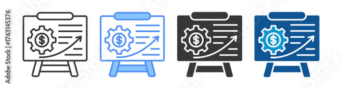 Projection Icon Set Multiple Style Collection