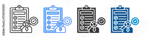 Audit Icon Set Multiple Style Collection