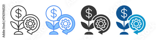 Roi Icon Set Multiple Style Collection