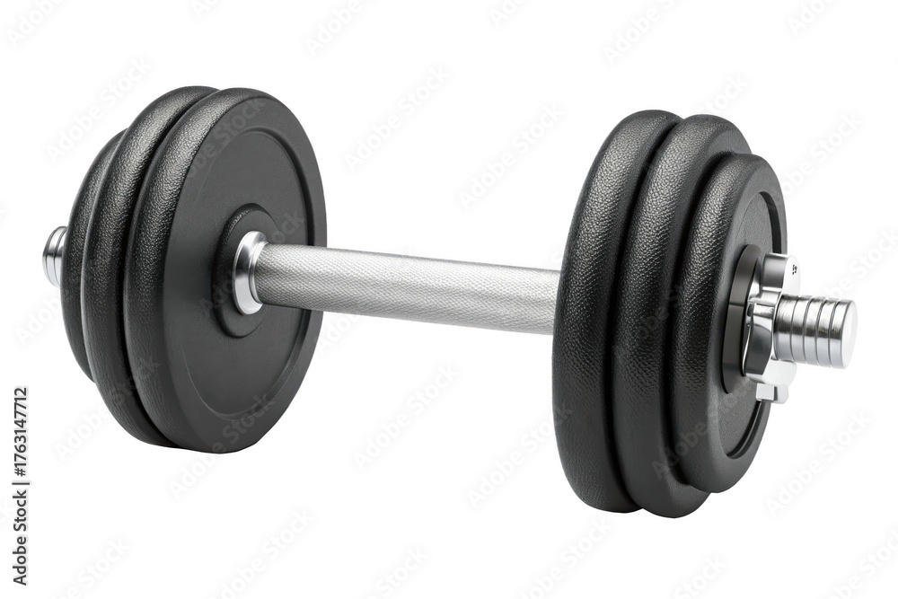 Fototapeta premium Dumbbell isolated on transparent background for weight training and fitness