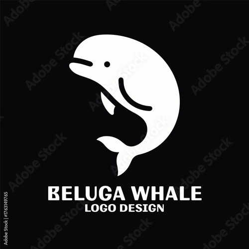 Beluga Whale Vector Logo Design