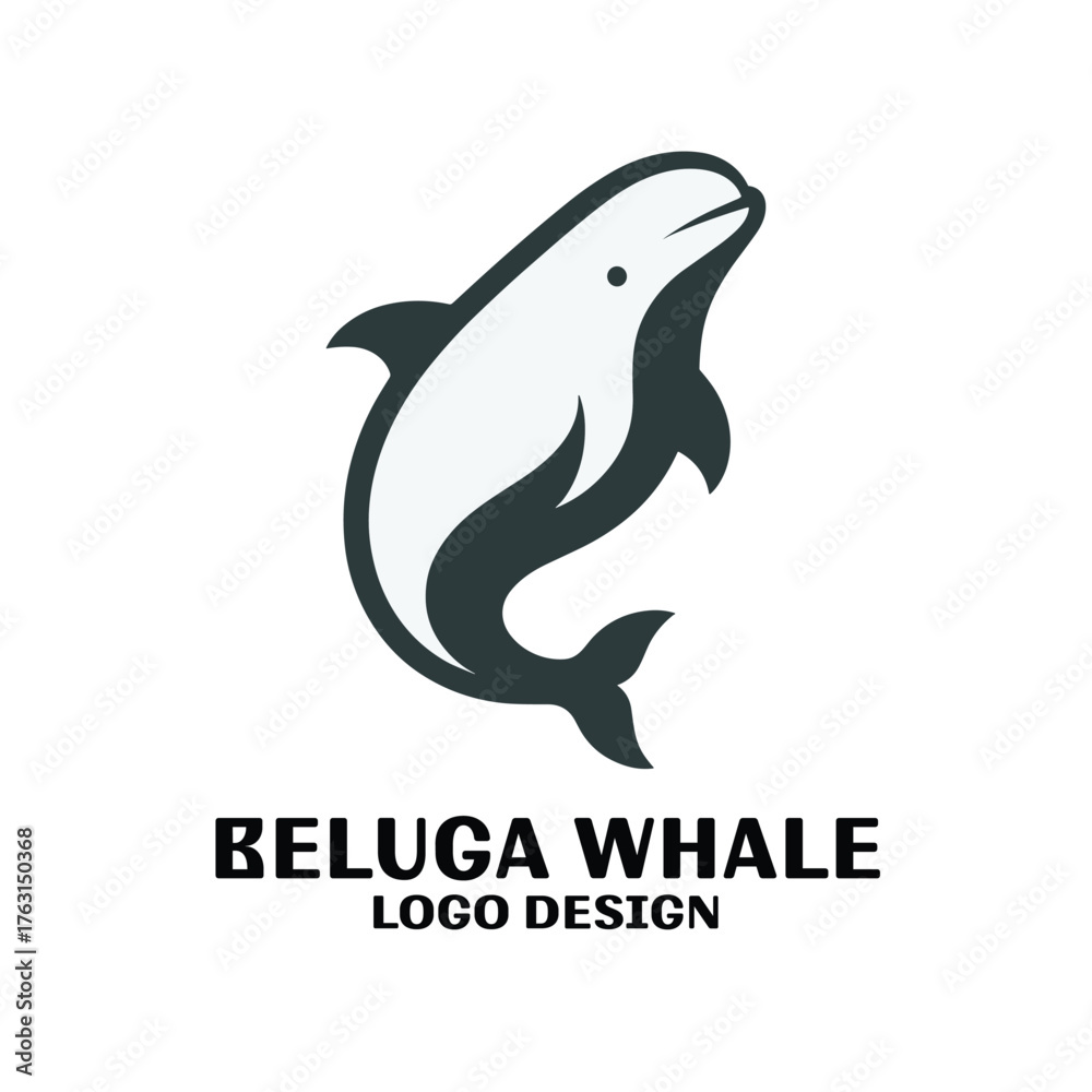 Fototapeta premium Beluga Whale Vector Logo Design