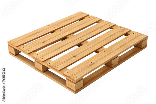 Wooden pallet isolated on transparent background, for transportation and storage use