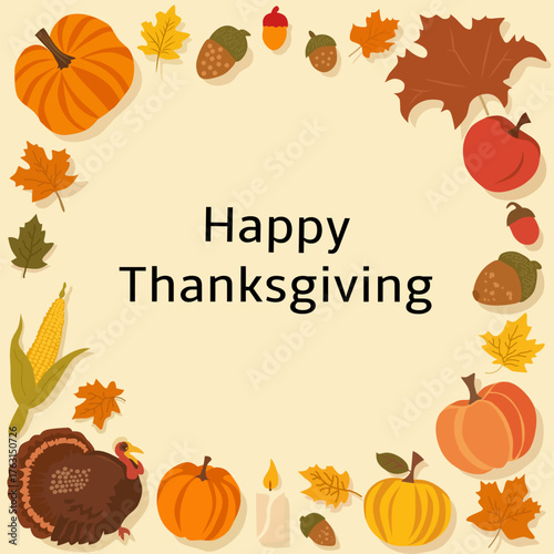 Happy Thanksgiving greeting card vector