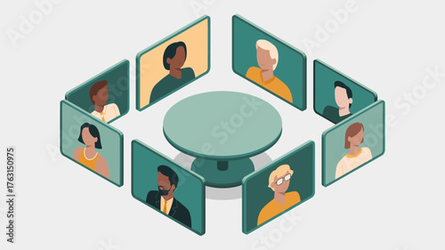 Virtual meeting around a digital round table