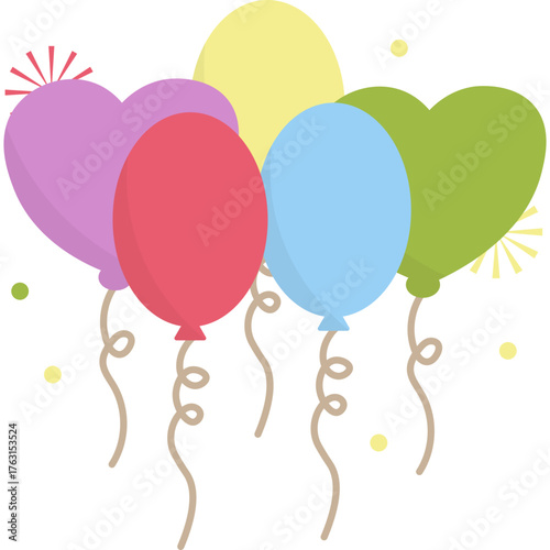 New Year Balloons Icon