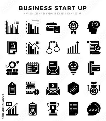 Business Start Up icons set for website and mobile site and apps.