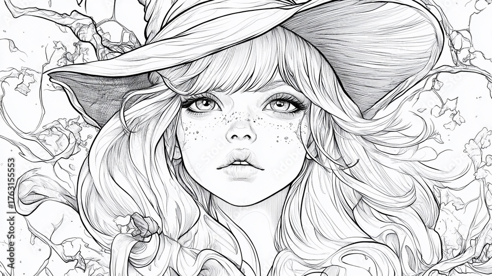 Fototapeta premium halloween themes witch child