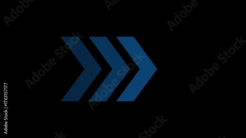blue arrow isolated on black background
