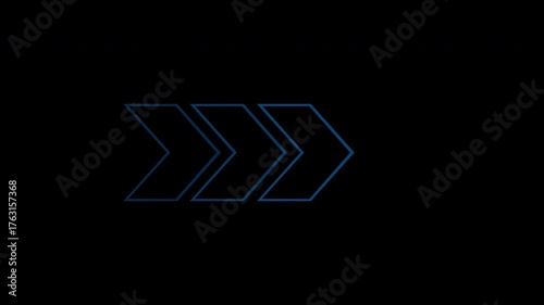 blue arrow isolated on black background