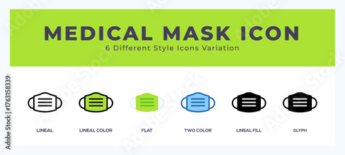 Medical mask icon vector for web. and mobile app