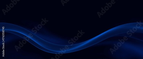 Dark navy blue abstract gradient banner, smooth flowing texture, navy blue background, blue gradient