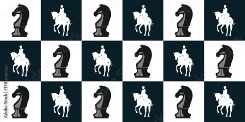 background pattern of chess knight. matches and championships.