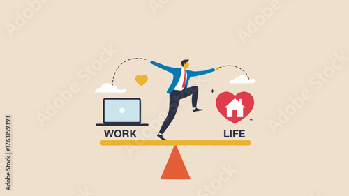 Balancing work and life on a seesaw