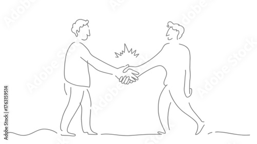 simple line art of two businessmen shaking hands